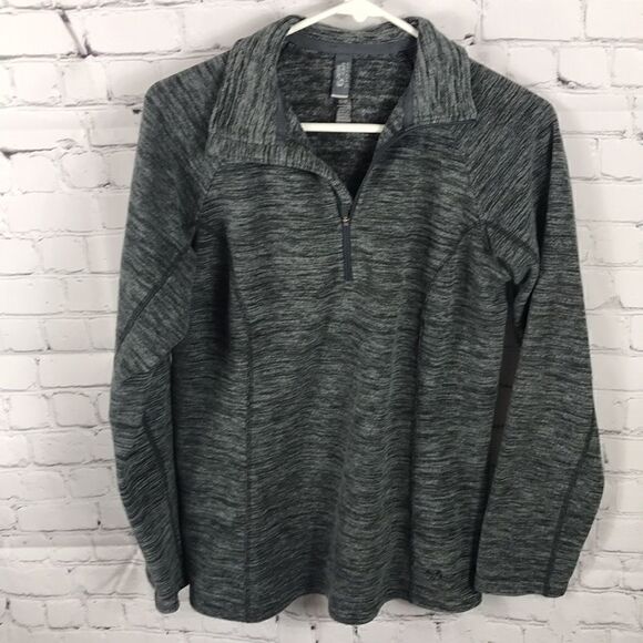 Mountain Hardwear charcoal Heather fleece 1/4 zip pullover sweatshirt small EUC - Picture 4 of 5